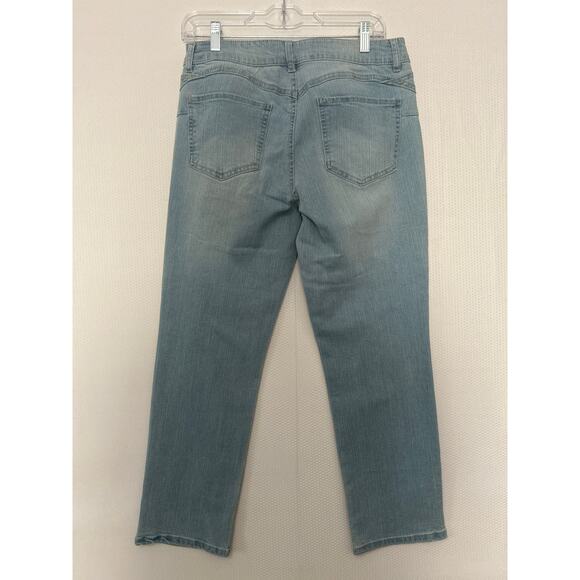d.jeans Women's Blue Faded Light Wash Denim Jeans Mid Rise Straight Size 10 - Picture 7 of 9